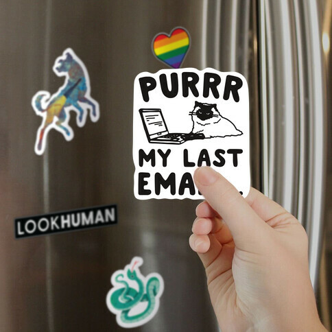 Purrr My Last Email Cat Parody Magnet