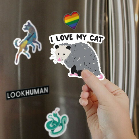 I Love My Cat Opossum Magnet
