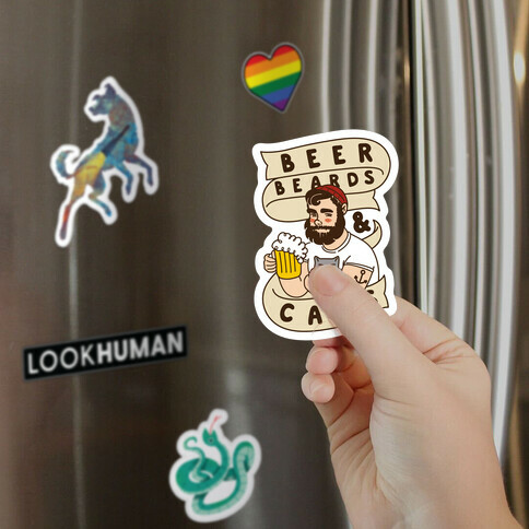 Beer, Beards and Cats Magnet