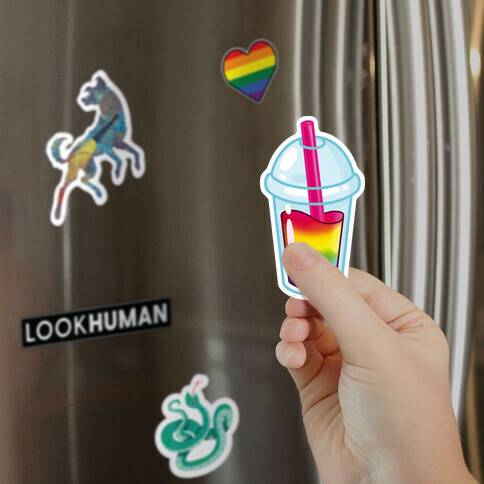 Gay Pride Bubble Tea Magnet