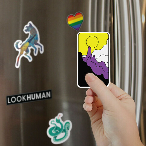 Groovy Pride Flag Landscapes: Nonbinary Flag Magnet