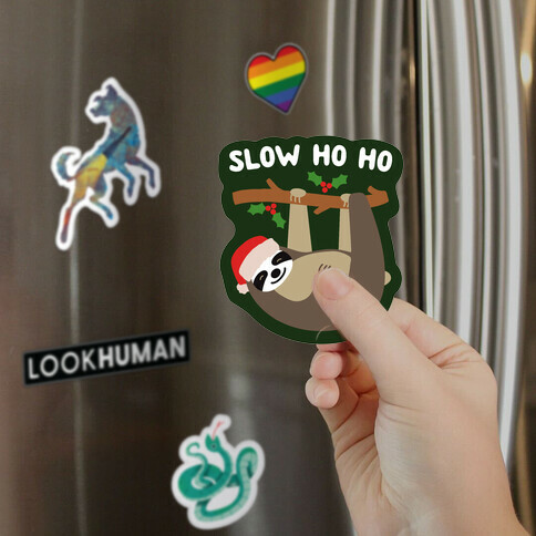 Slow Ho Ho Santa Sloth Magnet