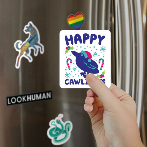 Happy Cawlidays Crow Holiday Parody Magnet