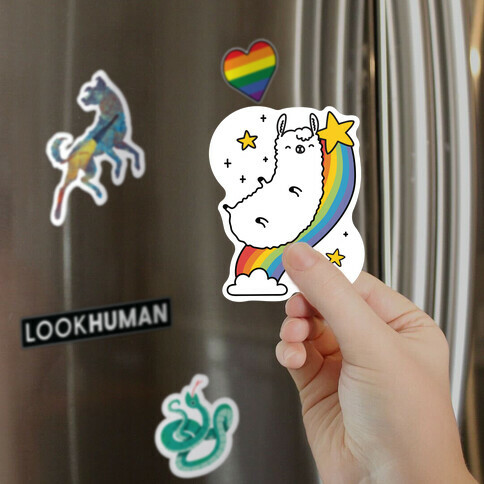 Llama On A Rainbow Magnet