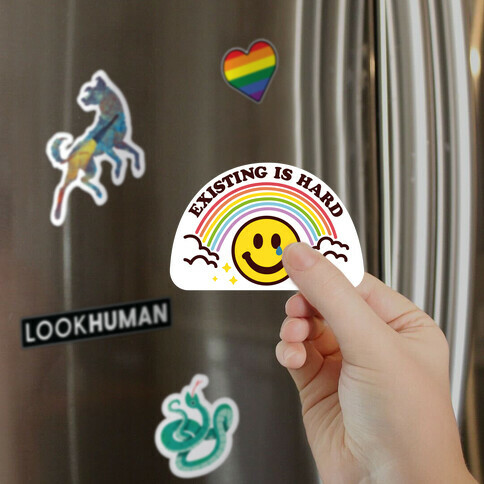 Existing Is Hard Rainbow Smile Magnet