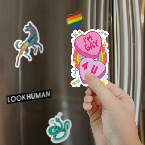 I'm Gay For You Candy Hearts Magnet