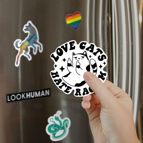 Love Cats Hate Racism Magnet