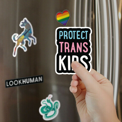 Protect Trans Kids White Print Magnet