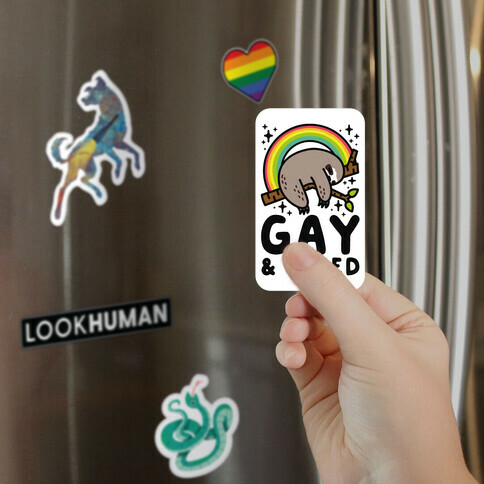 Gay and Tired Sloth Magnet