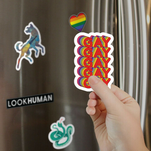 Gay Retro Rainbow Magnet