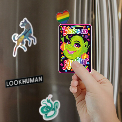 90s Neon Rainbow Shrek Magnet