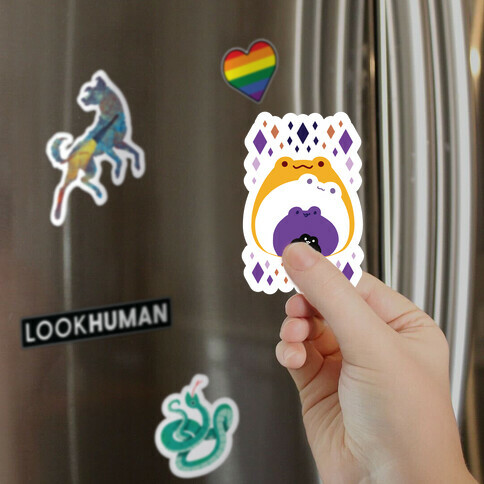 Frogs In Frogs In Frogs Nonbinary Pride Magnet