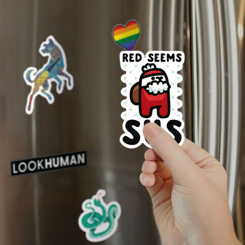 Red Seems Sus Santa Parody Magnet