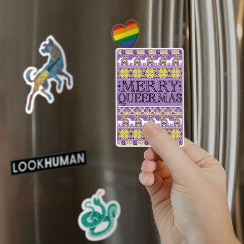 Merry Queermas Nonbinary Pride Christmas Sweater Magnet