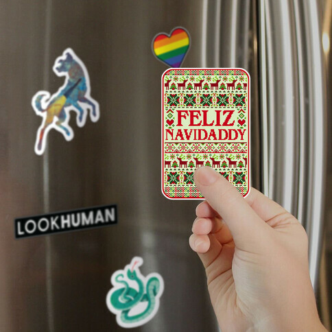 Feliz Navidaddy Sweater Pattern Magnet