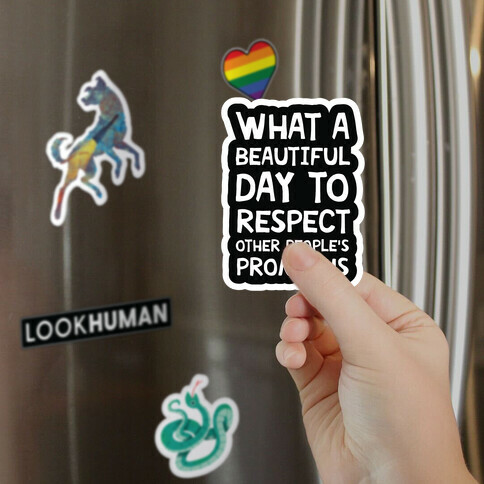 What A Beautiful Day To Respect Other People's Pronouns Magnet