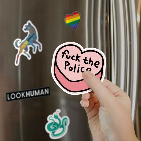 F*** The Police Conversation Heart  Magnet