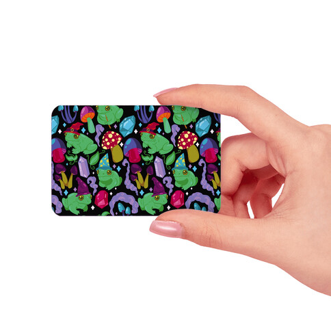 Magical Mushroom Frogs Pattern Credit Card Skin