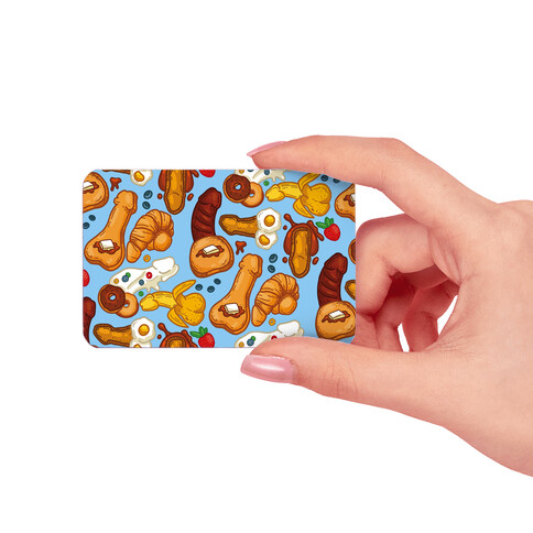 Phallic Breakfast Pattern Credit Card Skin