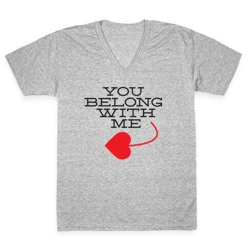 I Belong With You (you half) V-Neck Tee Shirt