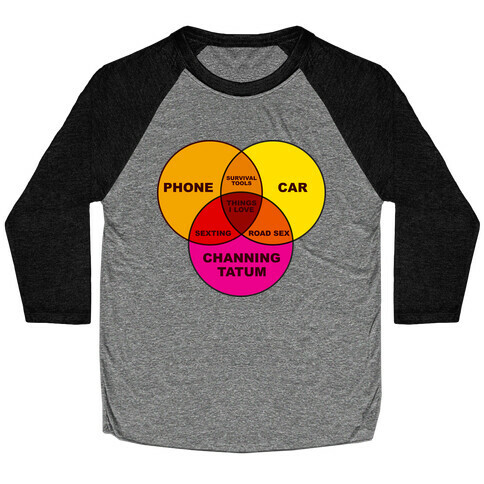 Channing Tatum Venn Diagram Baseball Tee