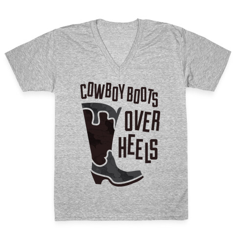 Cowboy Boots Over Heels V-Neck Tee Shirt