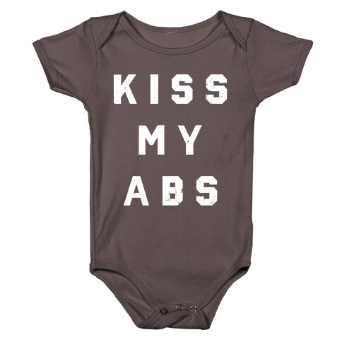 Kiss My Abs (Distress) Baby One-Piece