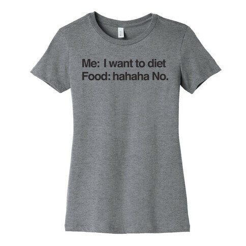 Me I Want To Diet Food Hahaha No Womens T-Shirt