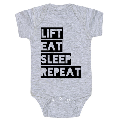 Lift Eat Sleep Repeat Baby One-Piece
