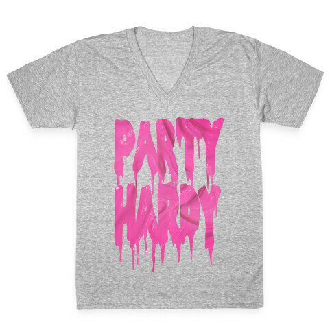 Party Hardy (Pink Drip) V-Neck Tee Shirt