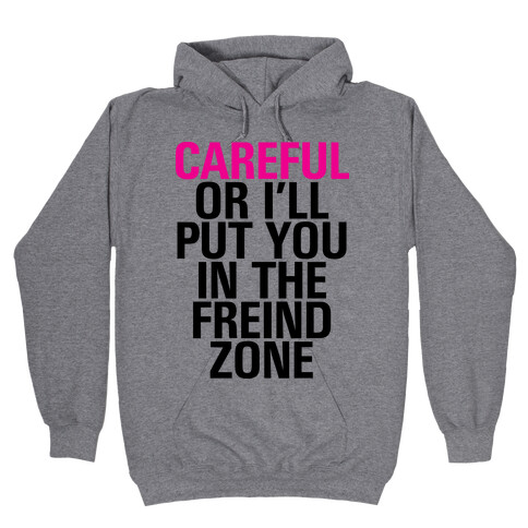 Careful or I'll Put You In The Friend Zone Hooded Sweatshirt