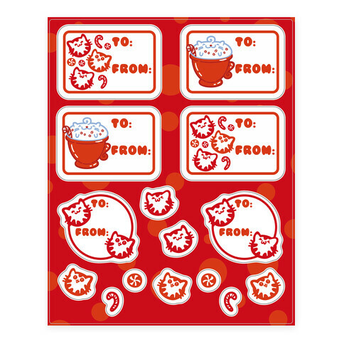 Purr Purr Mint Gift Tag  Stickers and Decal Sheet