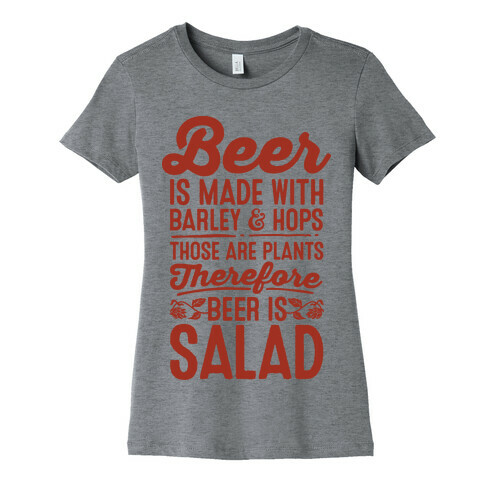 Beer is Salad Womens T-Shirt