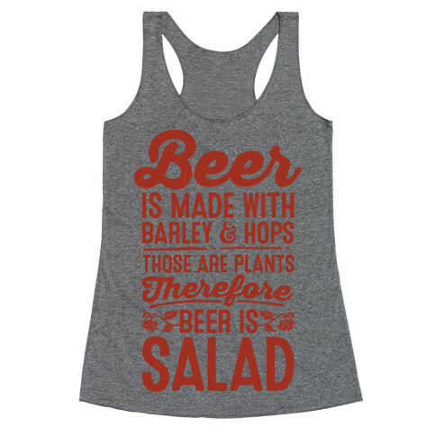 Beer is Salad Racerback Tank Top