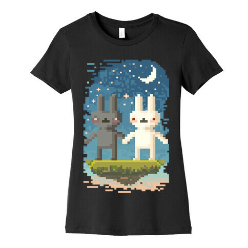 Bunnies in Moonlight Womens T-Shirt