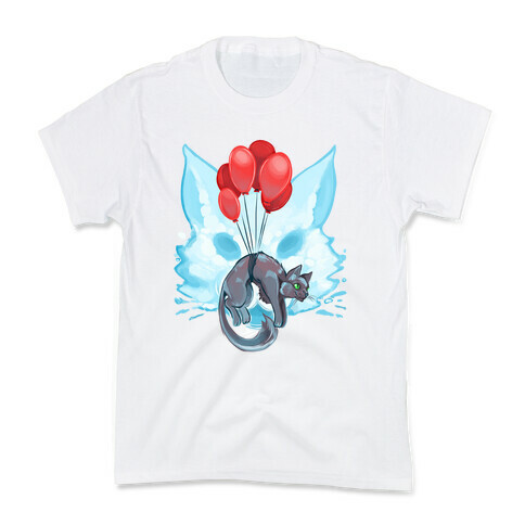 Red Balloon Cat Explorer Kids T-Shirt