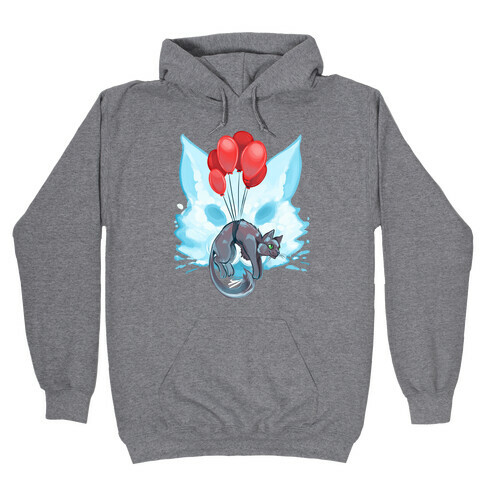 Red Balloon Cat Explorer Hooded Sweatshirt