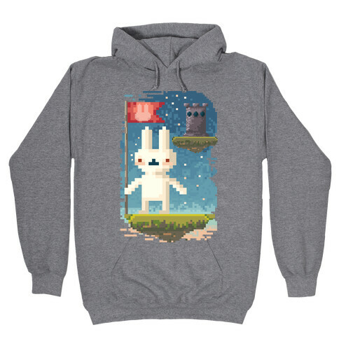 Pixel Bunny Plants Flag Hooded Sweatshirt