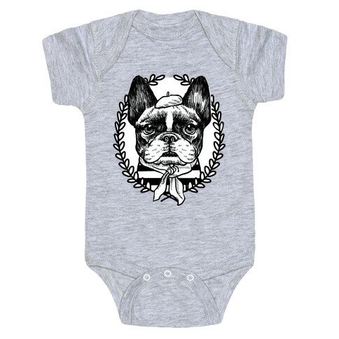 French Bulldog Illustration Baby One-Piece