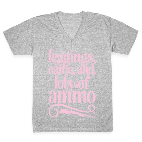 Leggings Camo And Lots of Ammo V-Neck Tee Shirt