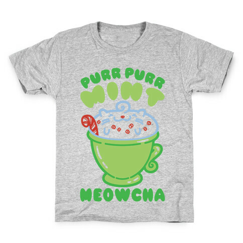 Purr Purr Mint Meowcha Kids T-Shirt