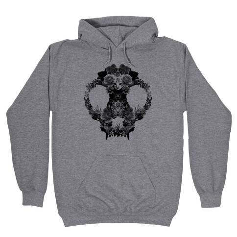 Floral Cat Skull Collage Hooded Sweatshirt