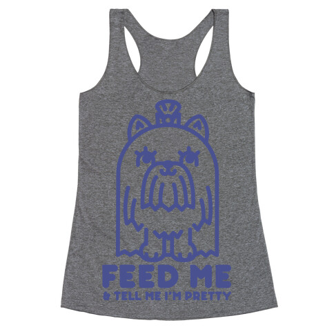 Feed Me and Tell Me I'm Pretty (Yorkie) Racerback Tank Top