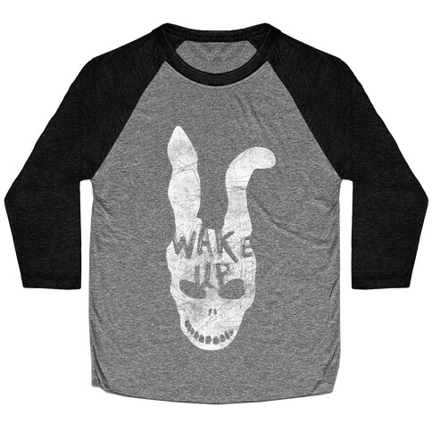 Donnie Darko Wake Up Frank Mask Baseball Tee