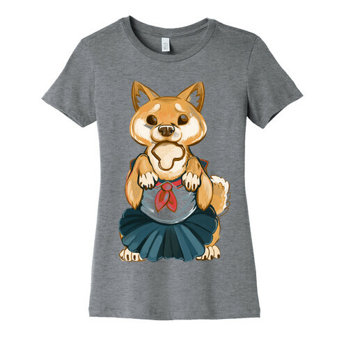 Shiba Inu is Late for Anime School Womens T-Shirt