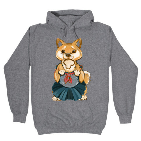 Shiba Inu is Late for Anime School Hooded Sweatshirt