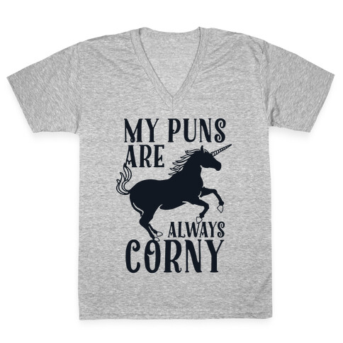 My Puns are Always Corny V-Neck Tee Shirt