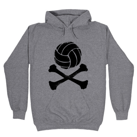 Volleyball and Crossbones (Vintage) Hooded Sweatshirt