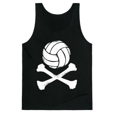 Volleyball and Crossbones (White Vintage) Tank Top