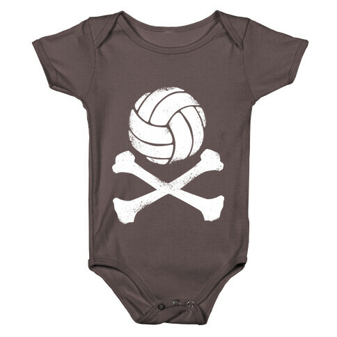 Volleyball and Crossbones (White Vintage) Baby One-Piece